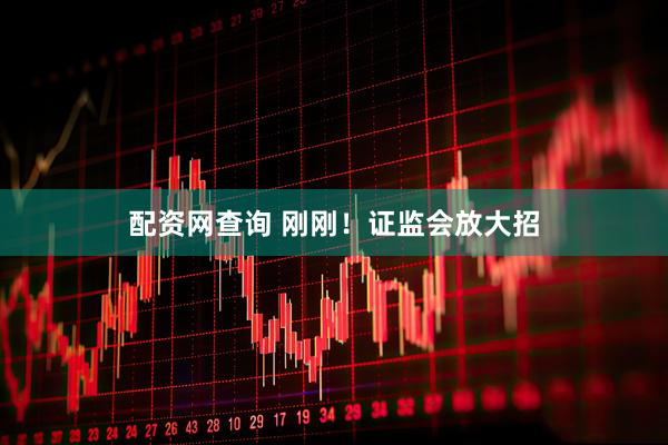 配资网查询 刚刚！证监会放大招